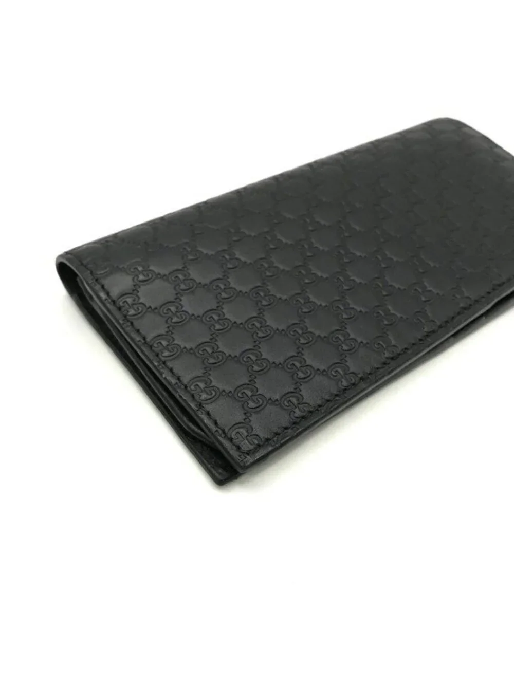 Gucci Micro Guccissima Wallet Bifold Leather Black